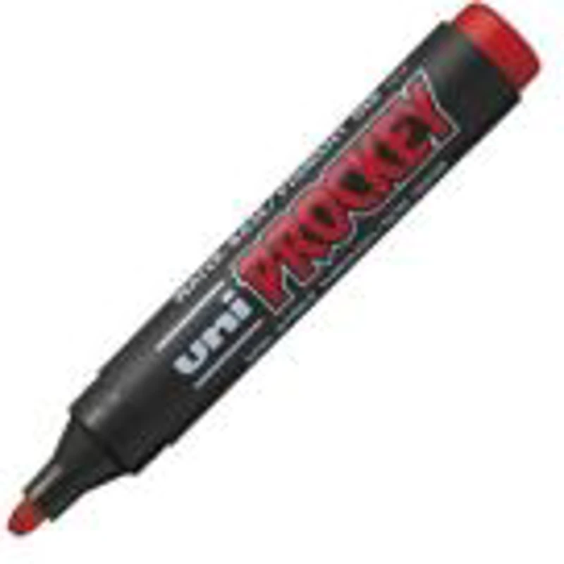 Marker permanent UNI Prokey PM-126, varf tesit, 5. 7mm, rosu