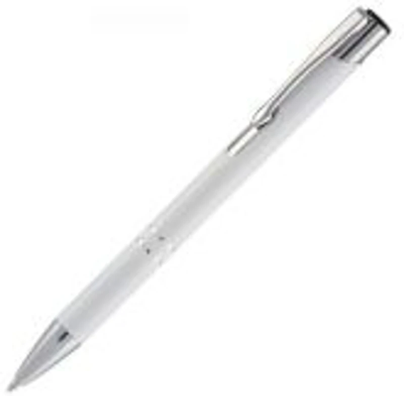 Pix cu bila Office-Cover Cosko, 1. 0mm, cu mecanism, pentru personalizare, corp metalic alb
