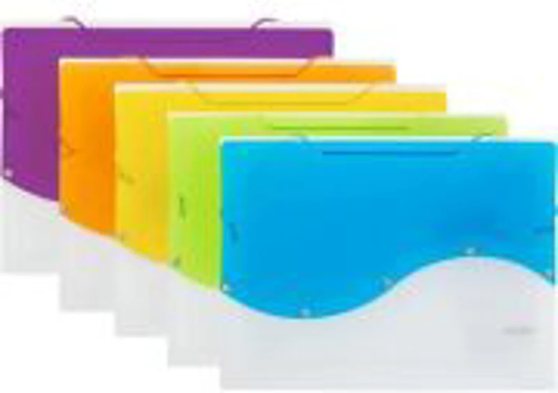Mapa plastic Noki S20093, cu elastic, A4, diverse culori, 12 separatoare