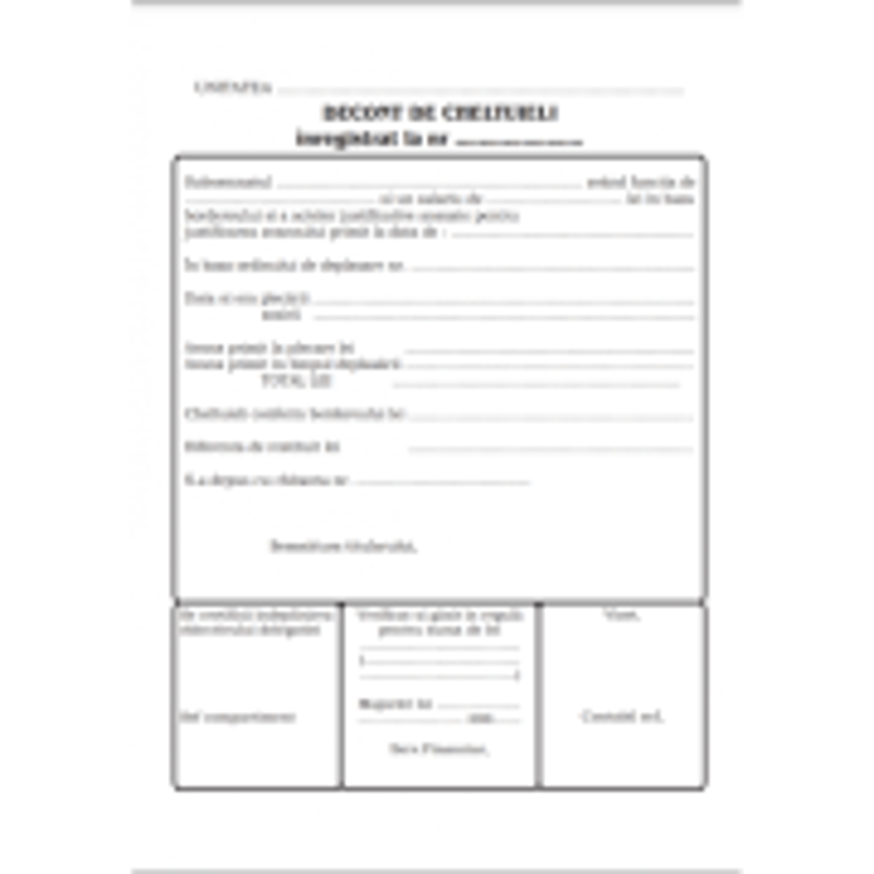 Tipizat - decont cheltuieli - A5, fata/verso, 100 file