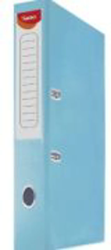 Biblioraft plastifiat Noki, A4, portret, 5cm, buzunar eticheta, inele metalice - albastru deschis