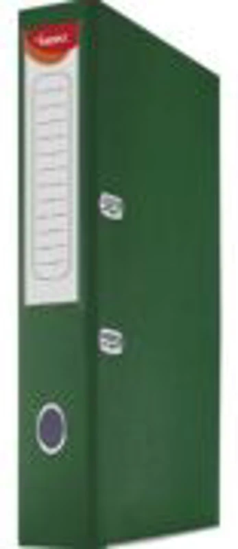 Biblioraft plastifiat Noki, A4, portret, 5cm, buzunar eticheta, inele metalice - verde