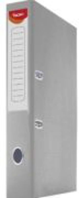 Biblioraft plastifiat Noki, A4, portret, 5cm, buzunar eticheta, inele metalice - gri