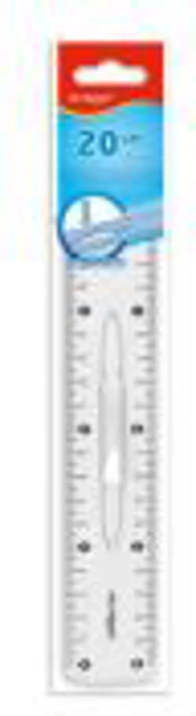 Rigla Keyroad KR971059-20, 20cm, plastic, transparent, cu maner, blister