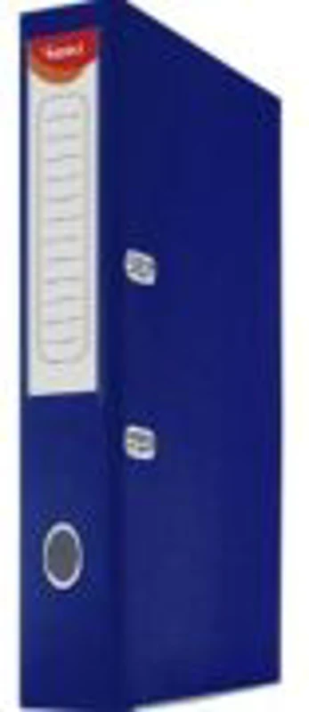 Biblioraft plastifiat Noki, A4, portret, 5cm, buzunar eticheta, inele metalice - albastru inchis