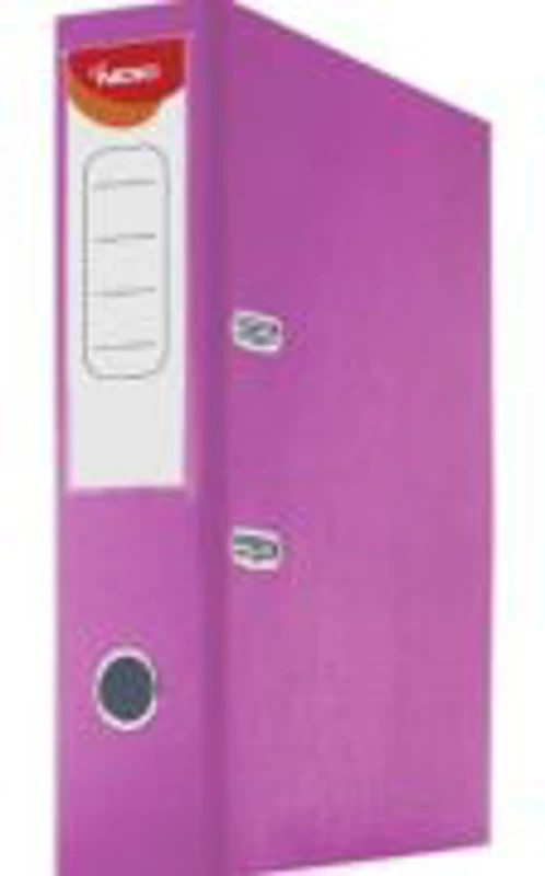 Biblioraft plastifiat Noki, A4, portret, 7cm, buzunar eticheta, inele metalice - roz