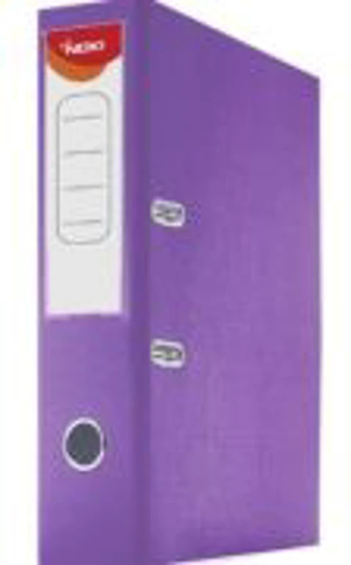 Biblioraft plastifiat Noki, A4, portret, 7cm, buzunar eticheta, inele metalice - mov