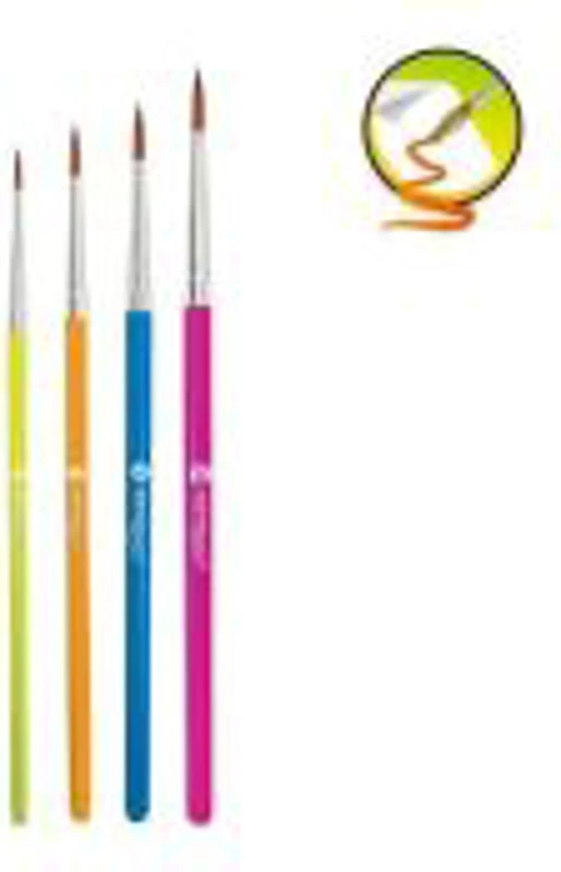 Pensula Keyroad Artist Brushes KR972032, varf rotund, nr. 0, 2, 4, 8, blister 4 buc