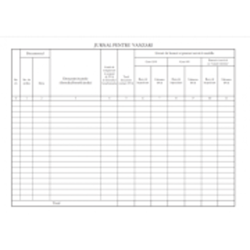 Tipizat - registru jurnal vanzari - A4, landscape, simplu, carnet 100 file