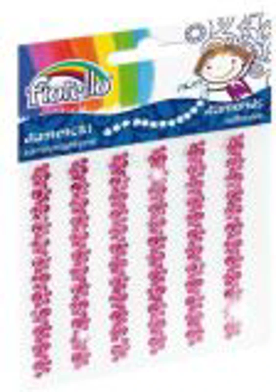 Accesorii creatie - diamante sirag plastic, roz, 9cm, autoadezive, flori, blister 6 buc, Fiorello, GR-DS05 / 170-2401