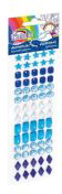 Accesorii creatie - pietre pretioase plastic, albastru, 10-18mm, autoadezive, blister 70 buc, Fiorello, GR-DS085 / 170-2467
