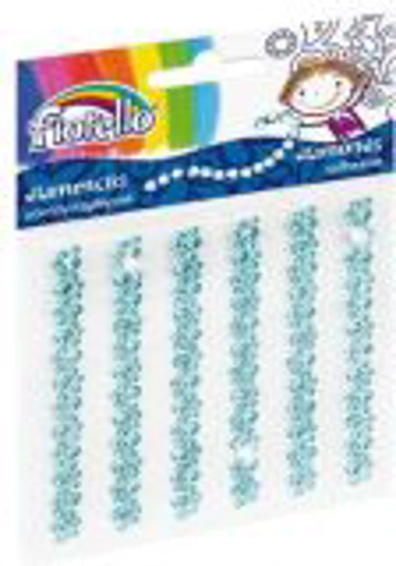 Accesorii creatie - diamante sirag plastic, bleu, 9cm, autoadezive, flori, blister 6 buc, Fiorello, GR-DS06 / 170-2402