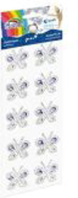 Accesorii creatie - diamante plastic, violet, 38mm, autoadezive, fluturasi, blister 10 buc, Fiorello, GR-DS089 / 170-2475