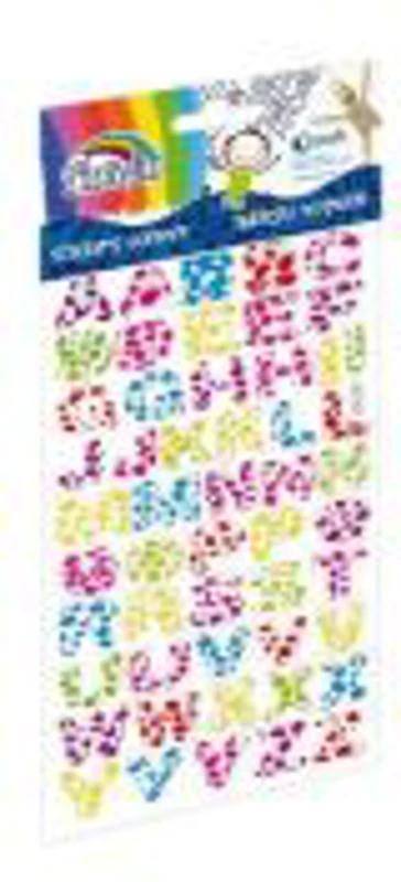 Abtibilduri - litere, 15x20mm, cu model, buretat, diverse culori, set 60 buc, Fiorello, GR-NP134 / 170-2483