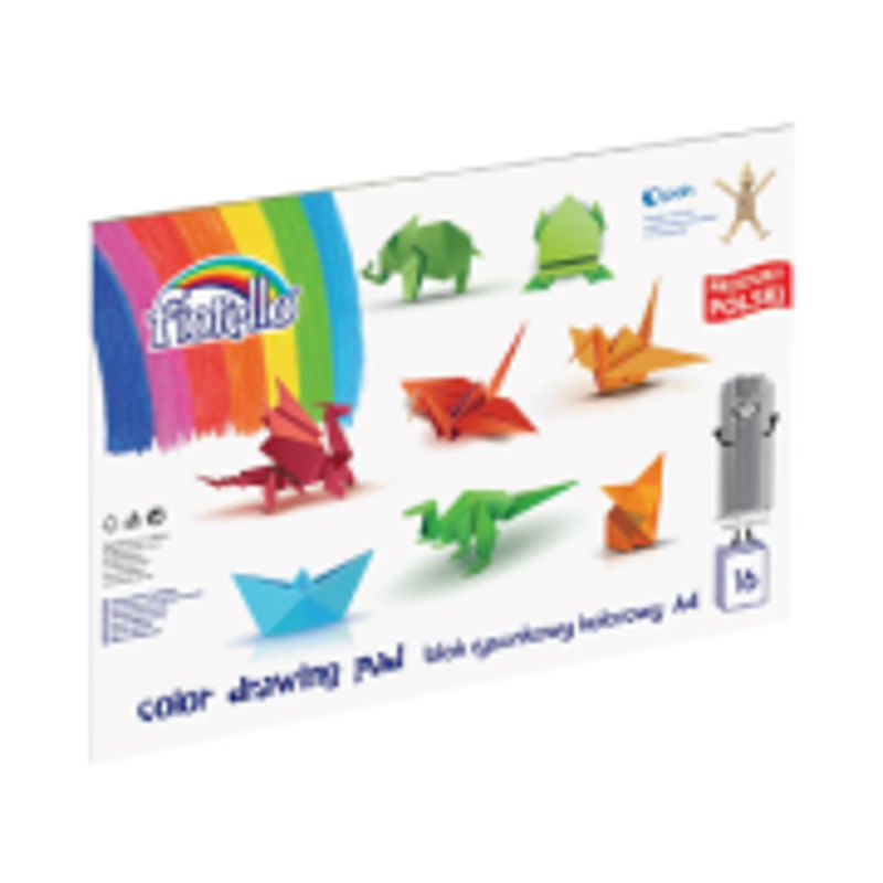Bloc tehnic colorat A4 Fiorello 150-1436, 80g/mp, set 16 file