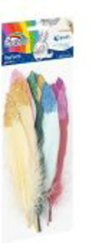 Accesorii creatie - pene, diverse culori, 10-15cm, cu sclipici, set 10 buc, Fiorello, GR-FE012 / 170-2617