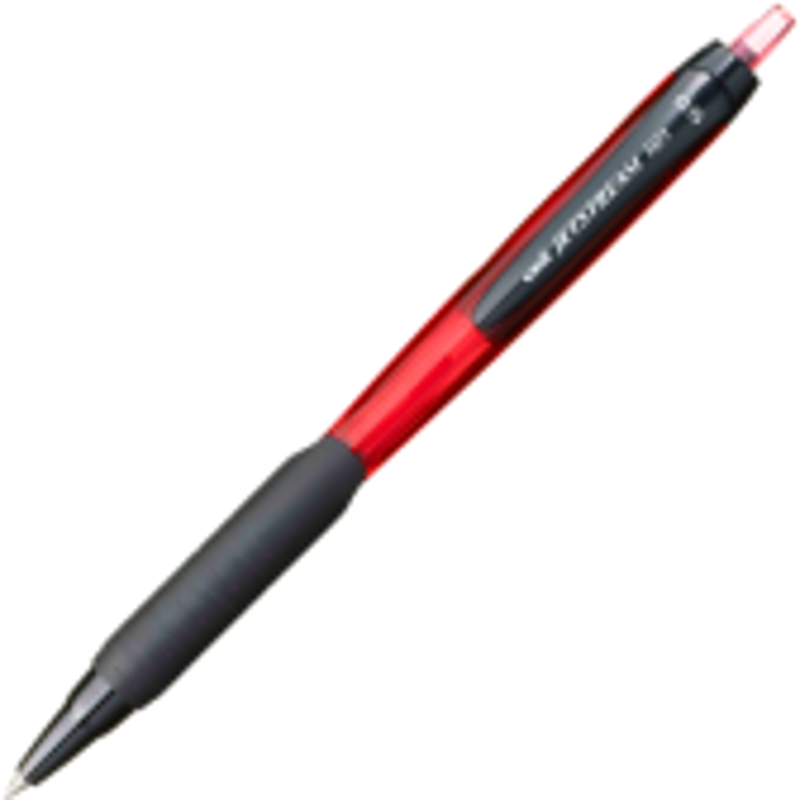 Pix Jetstream Uni-ball SXN-101, 0. 5mm, cu mecanism, corp in culoarea scrisului, grip cauciucat, rosu