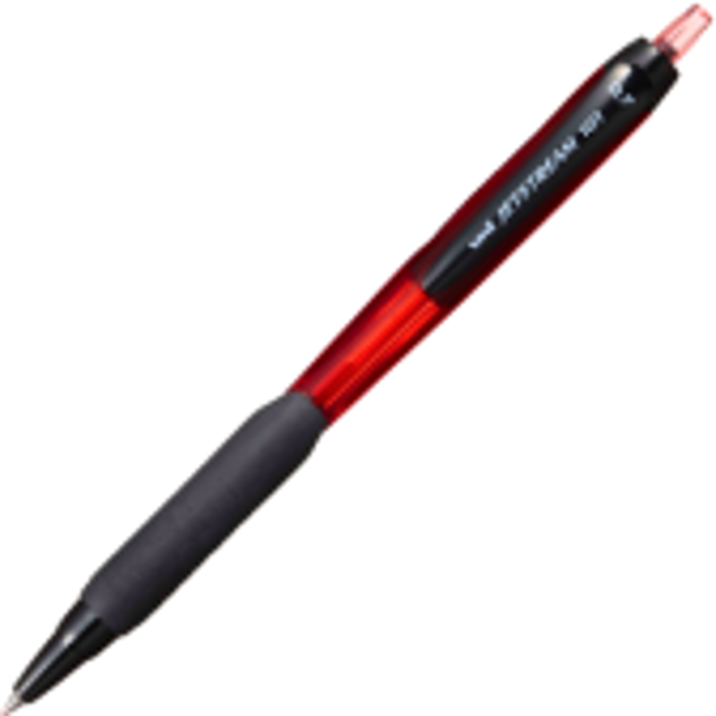 Pix Jetstream Uni-ball SXN-101, 0. 7mm, cu mecanism, corp in culoarea scrisului, grip cauciucat, rosu