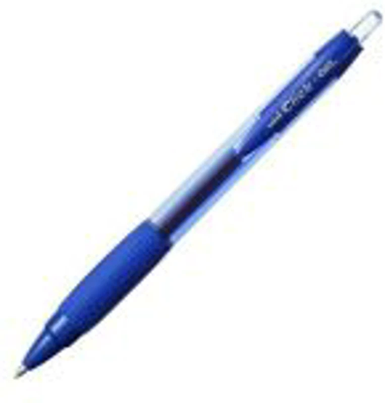 Pix cu gel Uni-ball Clickgel XSG-R7, 0. 7mm, cu mecanism, corp semitransparent, grip cauciucat, albastru