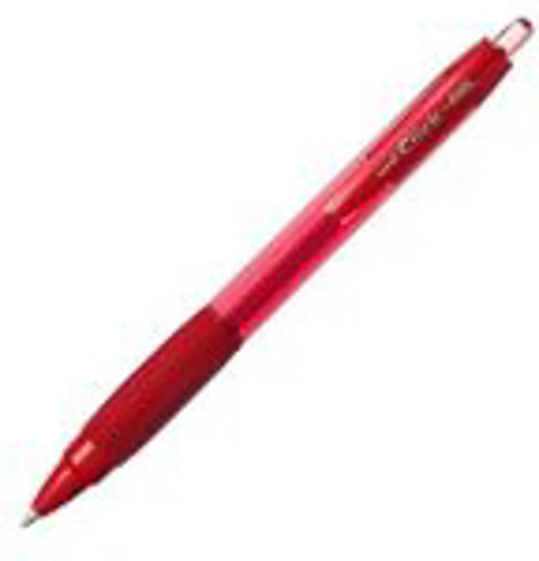 Pix cu gel Uni-ball Clickgel XSG-R7, 0. 7mm, cu mecanism, corp semitransparent, grip cauciucat, rosu