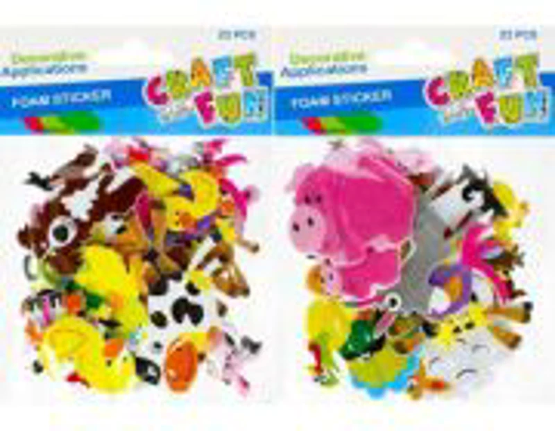 Forme decorative - hartie gumata autoadeziva - animale domestice, diverse culori, set 22 buc, Craft with Fun, 463445