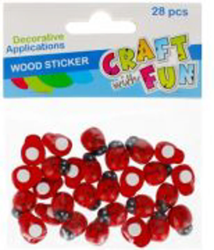 Accesorii creatie - buburuze plastic, mici, set 28 buc, Craft with Fun, 501441