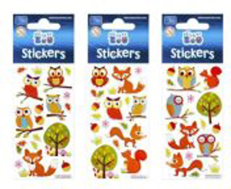 Abtibilduri - animalute padure, set 17 buc, Sticker Boo, 382525