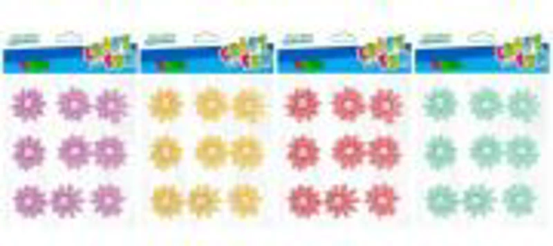 Abtibilduri - flori, diverse culori, set 9 buc, Craft with Fun, 480880
