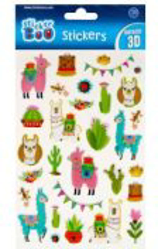 Abtibilduri - lama, 3D, metalic, set 30 buc, Sticker Boo, 493710