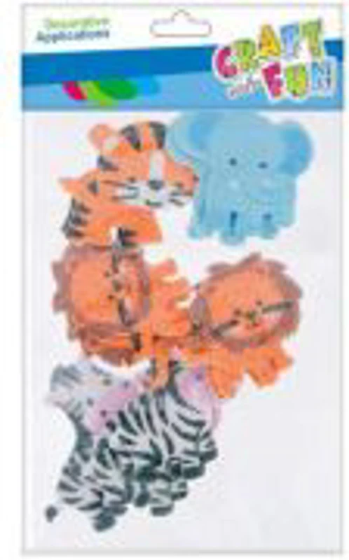 Forme decorative - hartie gumata autoadeziva - animale, diverse culori, set 12 buc, Craft with Fun, 463734