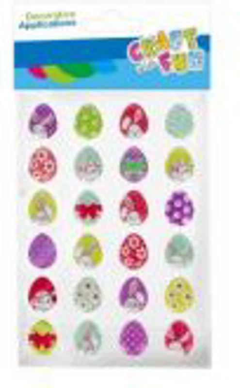 Abtibilduri - oua Paste diverse culori, Craft with Fun, 531731, set 24 buc