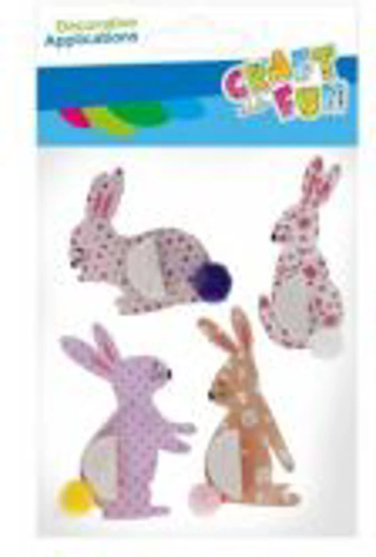 Abtibilduri - iepurasi Paste 10x17cm, Craft with Fun, 531801, set 4 buc