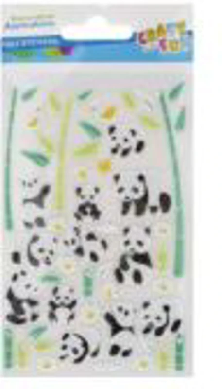 Sticker fetru panda si papagali 10x19cm, Craft with Fun, 521614, set 50 buc