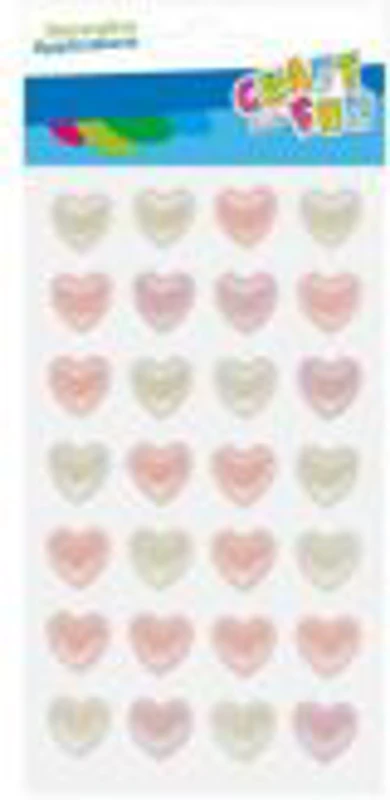 Accesorii creatie - stickere autoadezive - inimi culori calde, set 28 buc, Craft with Fun 531832