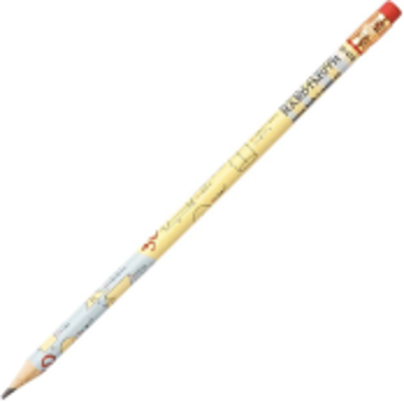 Creion grafit Koh-I-Noor, HB, corp rotund, cu guma de sters, forme geometrice