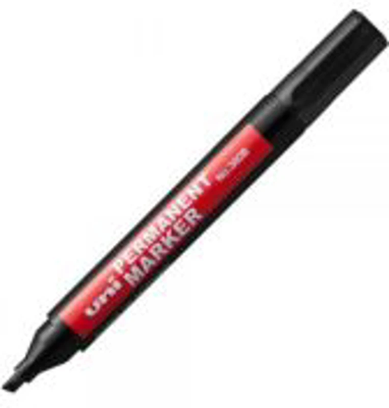 Marker permanent UNI 380B, varf tesit, 4. 0mm negru