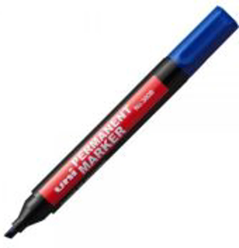 Marker permanent UNI 380B, varf tesit, 4. 0mm albastru