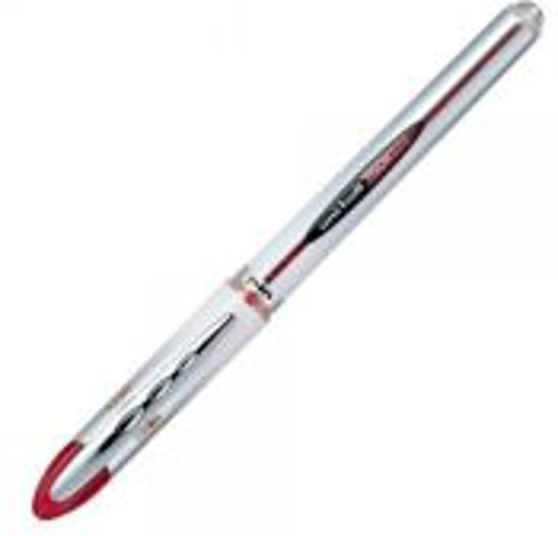 Roller Uni-ball Vision Elite UB-200, 0. 8mm, corp gri, detalii in culoarea scrisului rosu