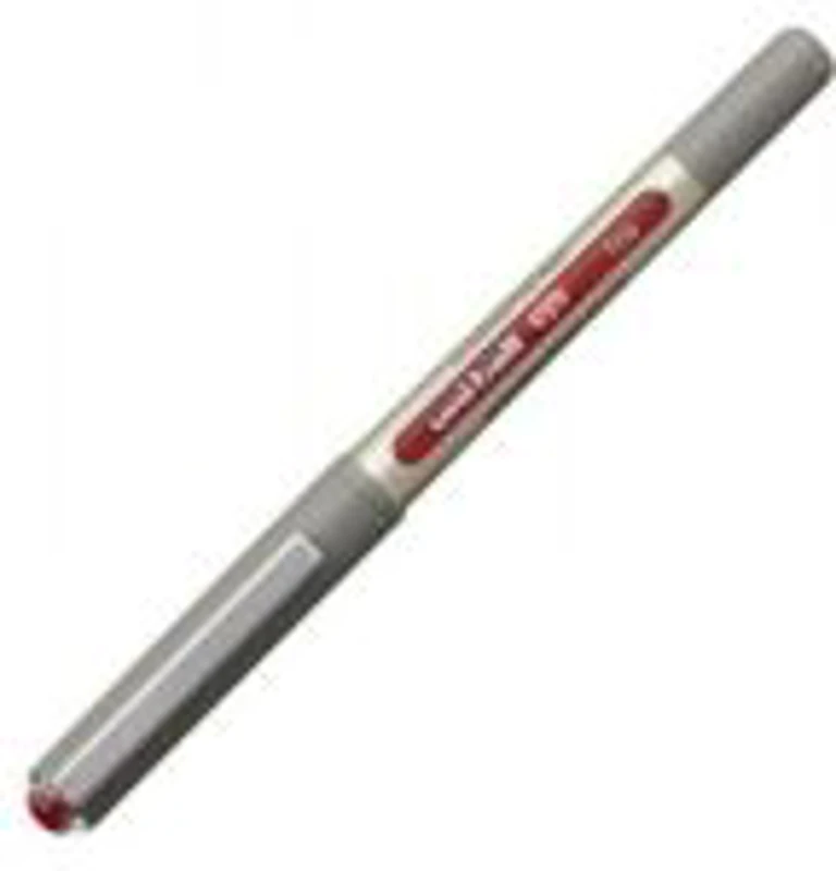 Roller Uni-ball Eye UB-157, 0. 7mm, corp gri-auriu, detalii in culoarea scrisului rosu