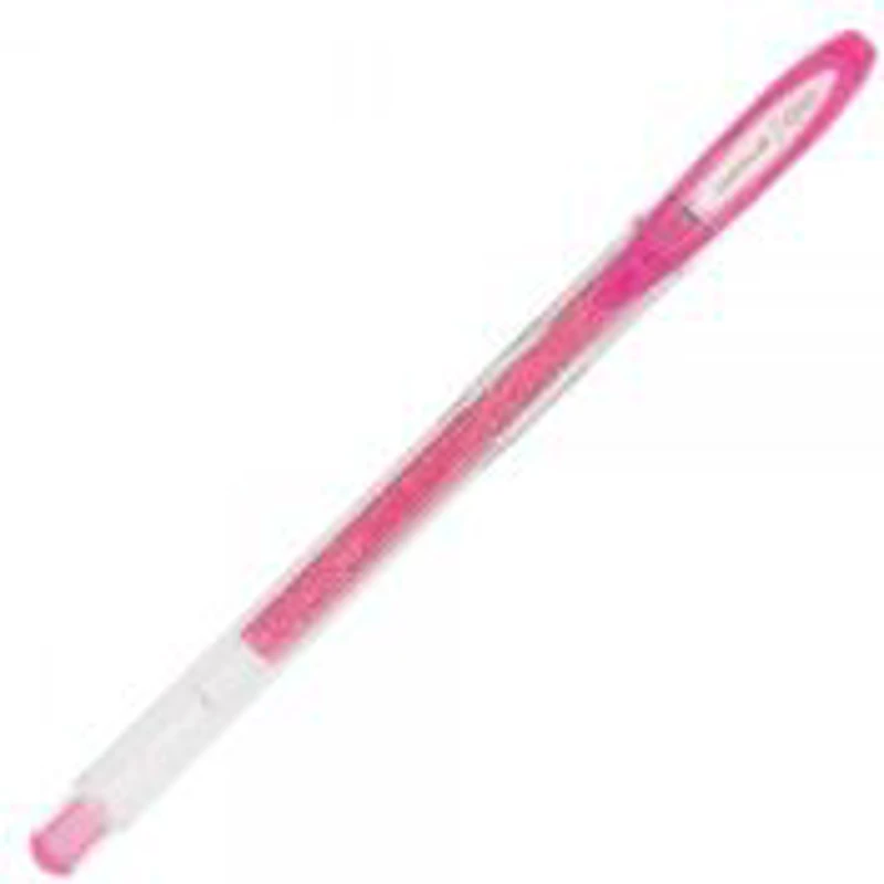 Pix cu gel Uni-ball Sparkling UM-120SP, 0. 7mm, cu capac, roz cu sclipici