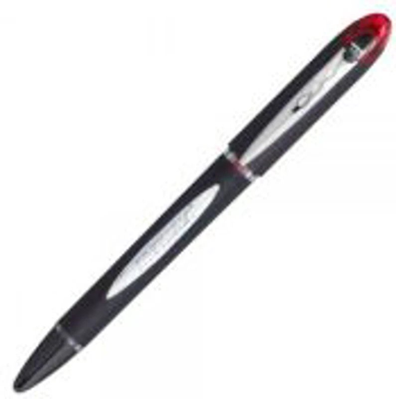 Pix Jetstream Uni-ball SX-210, 1. 0mm, cu capac, corp negru, detalii in culoarea scrisului rosu