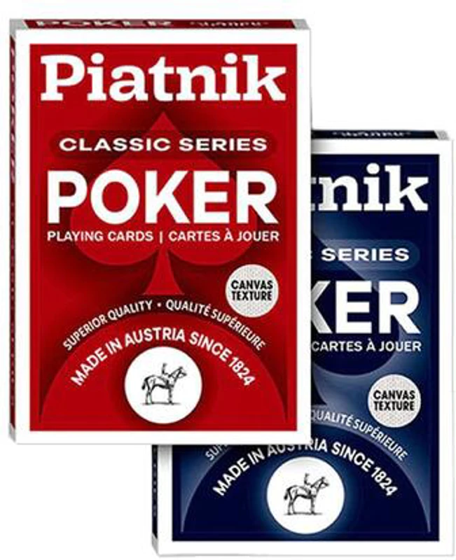 Cărți de joc Piatnik  „Classic Poker Series”, roșu / albastru