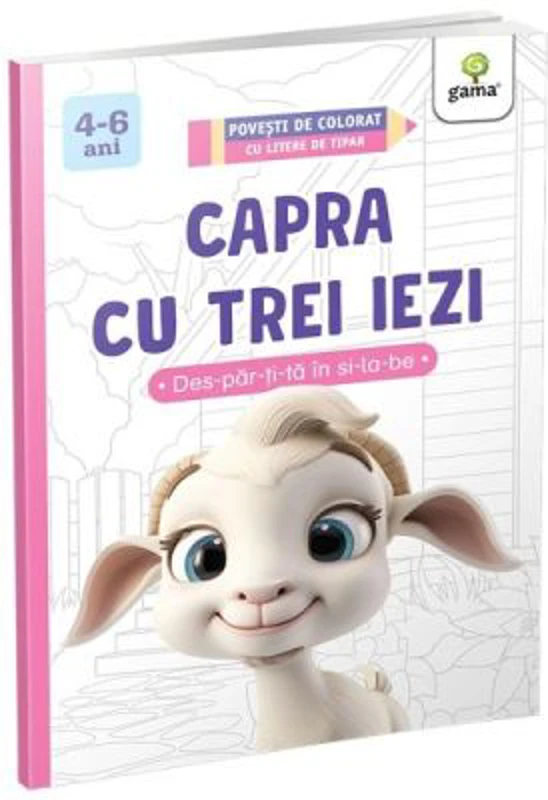 Capra cu trei iezi. Povesti de colorat cu litere de tipar