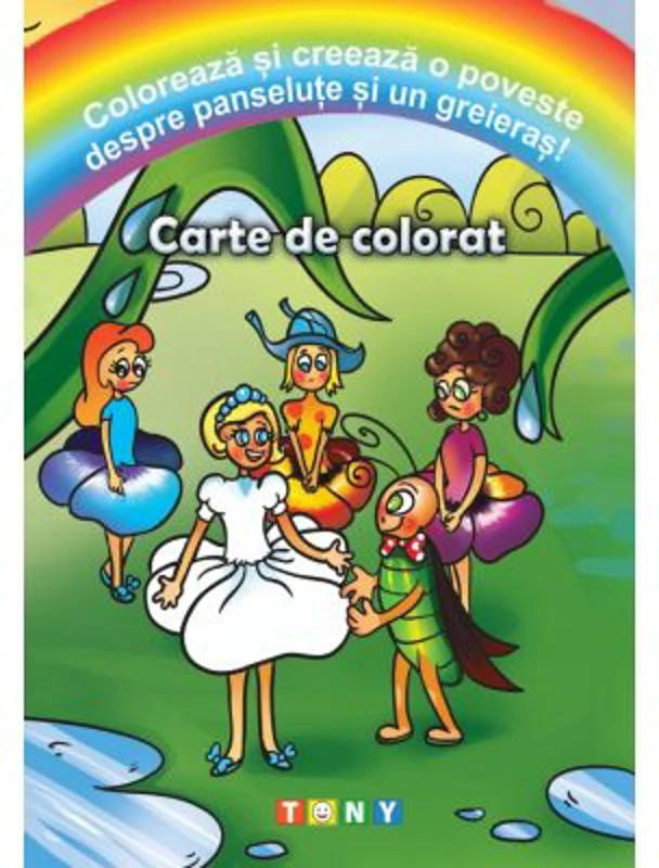 Coloreaza si creeaza o poveste despre panselute si un greieras!