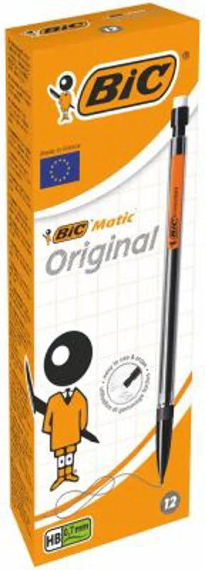 Creion mecanic BIC, Matic Classic, 0. 7 mm, corp negru, clip diverse culori