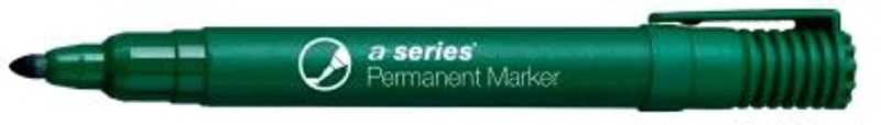 Marker permanent A-series, varf rotund, 2 mm, verde