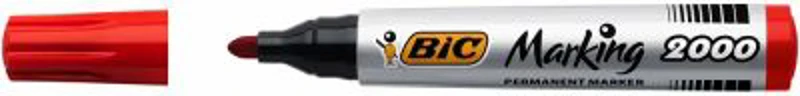 Marker permanent BIC 2000, varf rotund 1. 7 mm, rosu