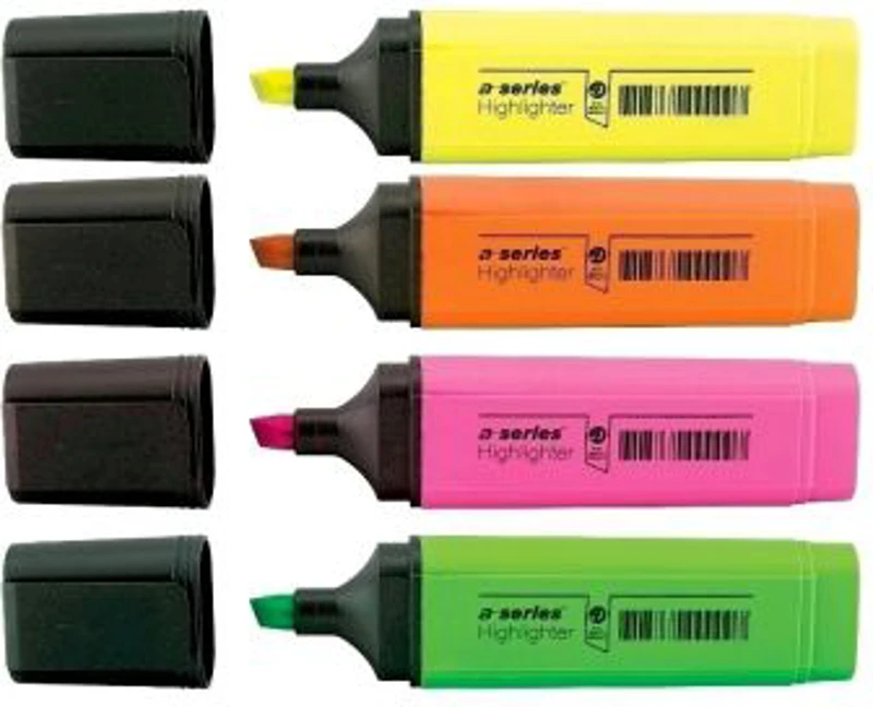Textmarker A-series, varf 1-5 mm, 4 culori/set