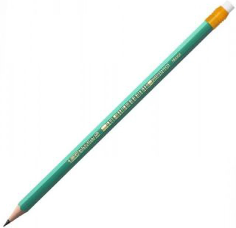 Creion grafit Bic Evolution 655 8803323, HB, corp hexagonal verde, cu guma de sters