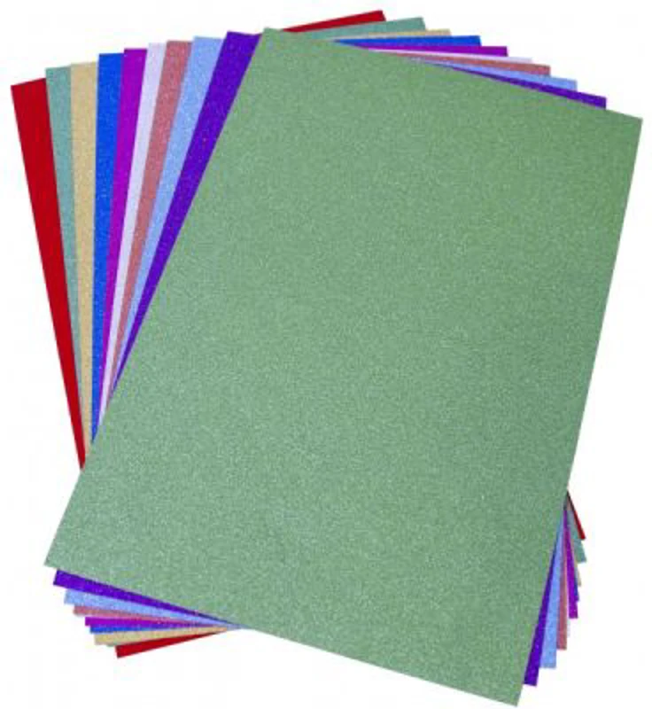 Hartie autocolanta A4 - fara model, 80g, cu sclipici, set 10 coli, Colorarte